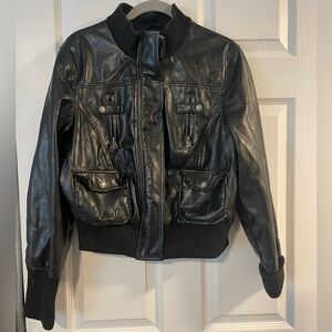 US Polo Assn Leather Bomber Jacket